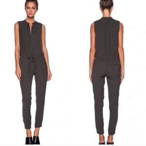 Vince Jumpsuit Sleeveless Drawstring Waist Palm Green Jogger Size 2